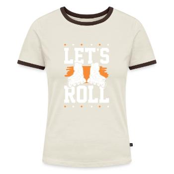 skate lets roll - Frauen Kontrast-T-Shirt - Blau/Weiß - Vorne