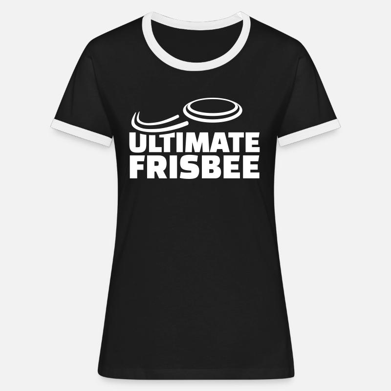 Ultimate Frisbee - Women's Ringer T-Shirt - black/white