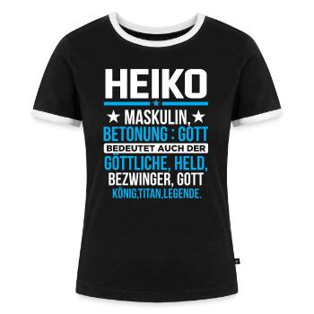 HEIKO - Titan - Frauen Kontrast-T-Shirt - Schwarz/Weiß - Vorne - Selfina (174cm)