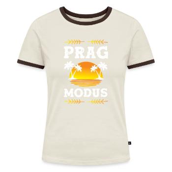 Prague Mode - T-shirt contrasté Femme - bleu/blanc - Devant