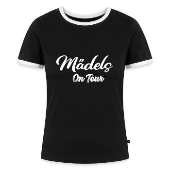 Mädels Tour Frauen Mannschaft Verein Junggesellin - Frauen Kontrast-T-Shirt - Schwarz/Weiß - Vorne - Selfina (174cm)