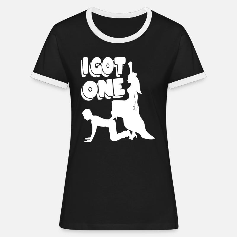 hen - Women's Ringer T-Shirt - black/white