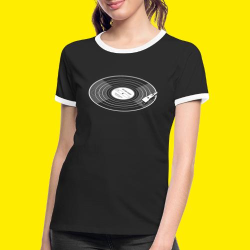 Vinyl record with stylus - Vrouwen contrastshirt