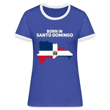Dominican Republic - Women's Ringer T-Shirt - blue/white - Front
