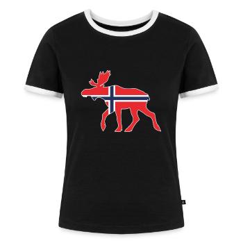 Orignal de Norvège - T-shirt contrasté Femme - noir/blanc - Devant - Selfina (174cm)