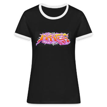 Pirates Graffiti - T-shirt contrasté Femme - noir/blanc - Devant - Selfina (174cm)