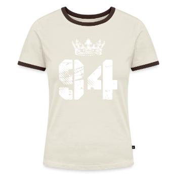 94 Number crown - Women's Ringer T-Shirt - blue/white - Front