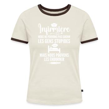 Krankenschwester Humor - Krankenschwester Geschenk - Frauen Kontrast-T-Shirt - Blau/Weiß - Vorne