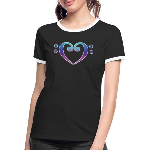 Bassschlüssel Herz - Frauen Kontrast-T-Shirt