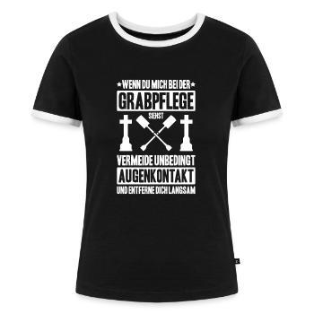 Friedhofsgärtner Friedhof Cemetery Gardener - Frauen Kontrast-T-Shirt - Schwarz/Weiß - Vorne - Selfina (174cm)