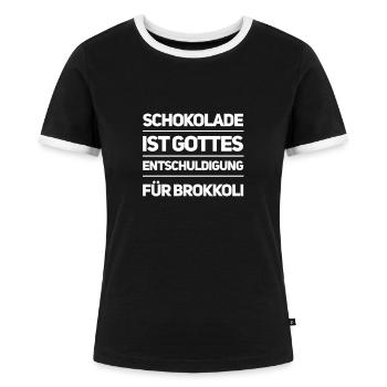 der Schöpfer und Humor - Frauen Kontrast-T-Shirt - Schwarz/Weiß - Vorne - Selfina (174cm)