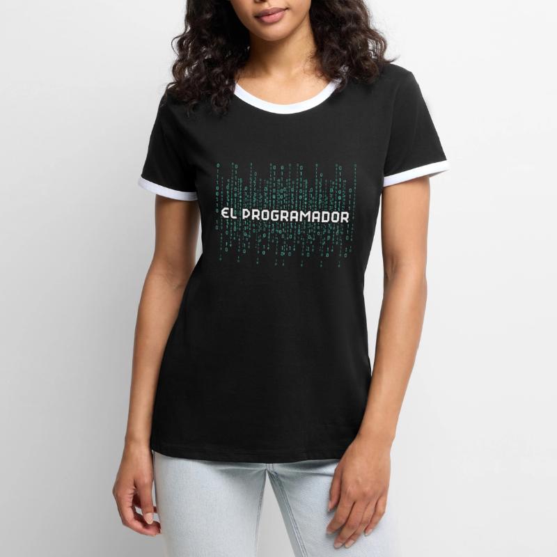 Programmierer Programmierung Informatik Computer Frauen Kontrast-T-Shirt