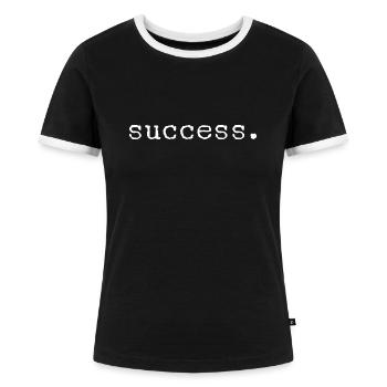 Erfolg - Frauen Kontrast-T-Shirt - Schwarz/Weiß - Vorne - Selfina (174cm)
