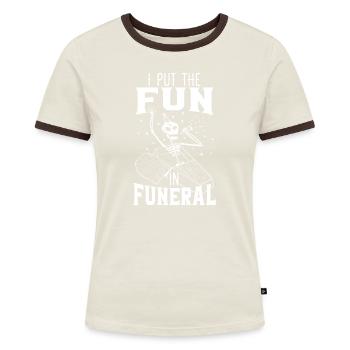 J’ai mis le plaisir dans Funeral Mortician Last Responder - T-shirt contrasté Femme - bleu/blanc - Devant