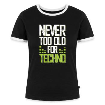 techno music - Frauen Kontrast-T-Shirt - Schwarz/Weiß - Vorne - Selfina (174cm)