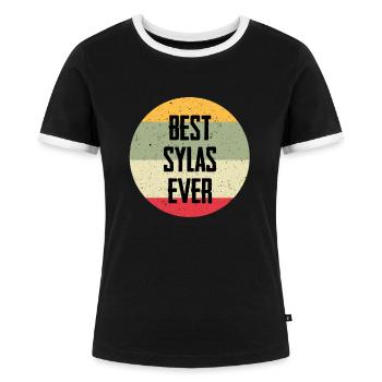 Best Sylas Ever - Frauen Kontrast-T-Shirt - Schwarz/Weiß - Vorne - Selfina (174cm)