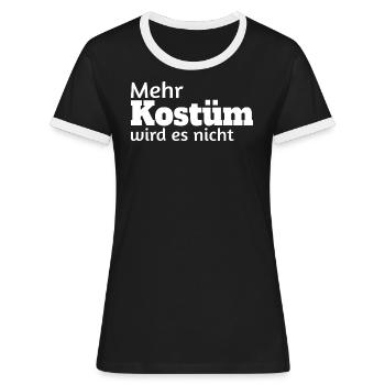 Kostüm Anti Karneval Verkleiden Halloween Party - Frauen Kontrast-T-Shirt - Schwarz/Weiß - Vorne - Selfina (174cm)