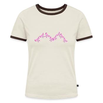 symbole de boucle voler rose angulaire - T-shirt contrasté Femme - bleu/blanc - Devant