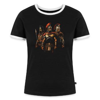 Trojansk krig kriger Det antikke Grækenland Græsk mytologi - Dame kontrast-T-shirt - sort/hvid - Foran - Selfina (174cm)