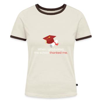 Quand j’ai obtenu mon diplôme - T-shirt contrasté Femme - bleu/blanc - Devant