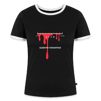 The Tarantino movie - Women's Ringer T-Shirt - black/white - Front - Selfina (174cm)