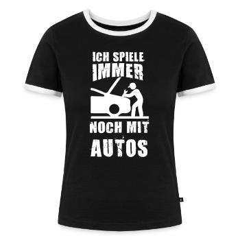 Kfz Mechaniker kfz auto Mechaniker Geschenk Lustig - Frauen Kontrast-T-Shirt - Schwarz/Weiß - Vorne - Selfina (174cm)