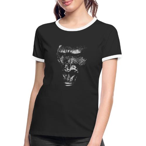 Junger Gorilla Silverback Gesicht Affengesicht - Frauen Kontrast-T-Shirt