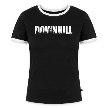 Mountainbike Downhill Mtb Radfahrer Biker - Frauen Kontrast-T-Shirt - Schwarz/Weiß - Vorne - Selfina (174cm)