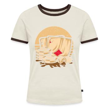 Retro Poker Casino Cartes de Poker & Jetons de Poker - T-shirt contrasté Femme - bleu/blanc - Devant