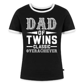 Papa de jumeaux Classique Surperformant Papa de jumeaux - T-shirt contrasté Femme - noir/blanc - Devant - Selfina (174cm)