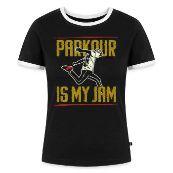 Parkour Free Running Traceur - T-shirt contrasté Femme - noir/blanc - Devant - Selfina (174cm)