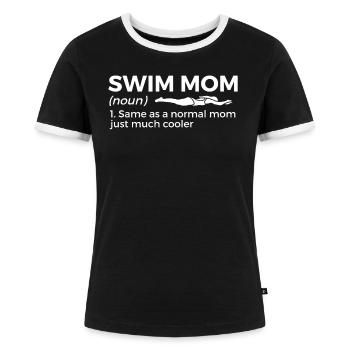 Schwimmer Schwimmen Spruch - Frauen Kontrast-T-Shirt - Schwarz/Weiß - Vorne - Selfina (174cm)