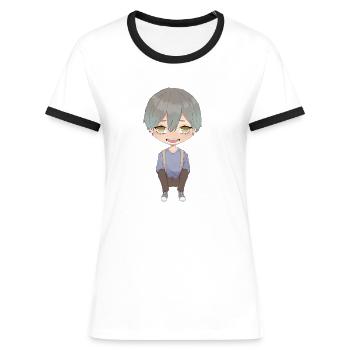 Otaku Anime Garçon - T-shirt contrasté Femme - bleu/blanc - Devant