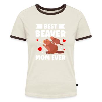 Best Beaver Mother Ever Wildlife Animal - Women's Ringer T-Shirt - blue/white - Front