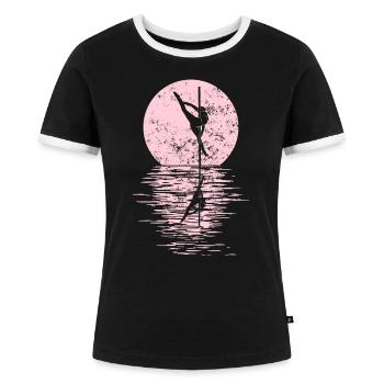 Pole Dance Dancer, Pole Dance, Pole Dancing - T-shirt contrasté Femme - noir/blanc - Devant - Selfina (174cm)