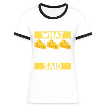 Amateurs de fromage Gouda - T-shirt contrasté Femme - bleu/blanc - Devant