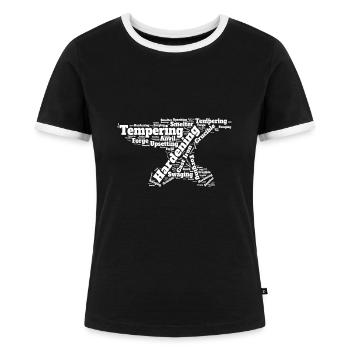Schmied Schmieden Amboss - Frauen Kontrast-T-Shirt - Schwarz/Weiß - Vorne - Selfina (174cm)
