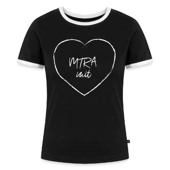 MTRA mit Herz Medizinischer Beruf Tiermedizin - Frauen Kontrast-T-Shirt - Schwarz/Weiß - Vorne - Selfina (174cm)