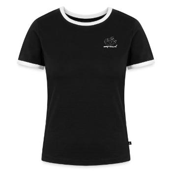 Amoureux des chats Propriétaire de chat Baby Cats - Chats mignons Bébé - T-shirt contrasté Femme - noir/blanc - Devant - Selfina (174cm)