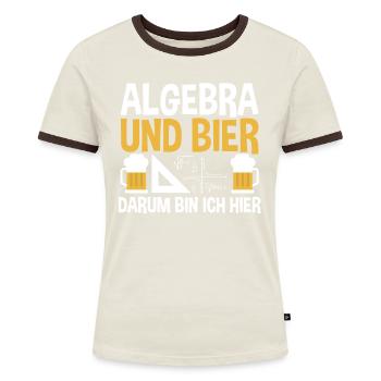 Mathematik Bier Mathe Rechnen Algebra - Frauen Kontrast-T-Shirt - Blau/Weiß - Vorne