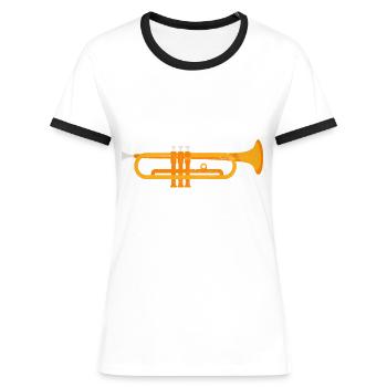 Trompettiste - T-shirt contrasté Femme - bleu/blanc - Devant
