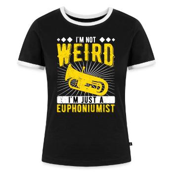 Euphonium Eufonium Euphonist - Women's Ringer T-Shirt - black/white - Front - Selfina (174cm)