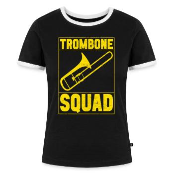 Posaune Trombone - T-shirt contrasté Femme - noir/blanc - Devant - Selfina (174cm)