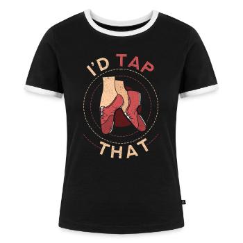 Tap Dancer Tap Dancer I’d Tap That - T-shirt contrasté Femme - noir/blanc - Devant - Selfina (174cm)