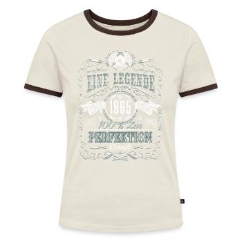Né en 1965 Année de naissance Une légende Anniversaire - T-shirt contrasté Femme - bleu/blanc - Devant