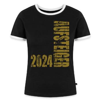 Aufsteiger 2024 Aufstiegstrikot 24 - Frauen Kontrast-T-Shirt - Schwarz/Weiß - Vorne - Selfina (174cm)