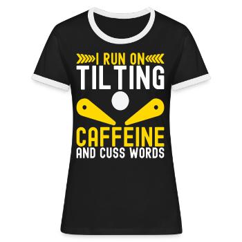 Pinball Flipper - Women's Ringer T-Shirt - black/white - Front - Selfina (174cm)