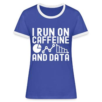 Data Science Datenanalyst - Frauen Kontrast-T-Shirt - Blau/Weiß - Vorne