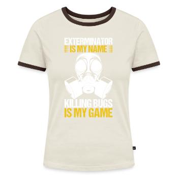 Schädlingsbekämpfung Kammerjäger - Frauen Kontrast-T-Shirt - Blau/Weiß - Vorne