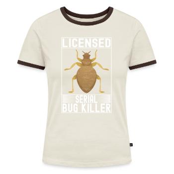 Schädlingsbekämpfung Kammerjäger - Frauen Kontrast-T-Shirt - Blau/Weiß - Vorne